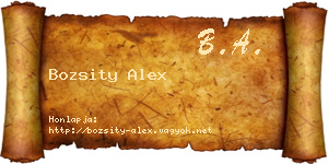 Bozsity Alex névjegykártya